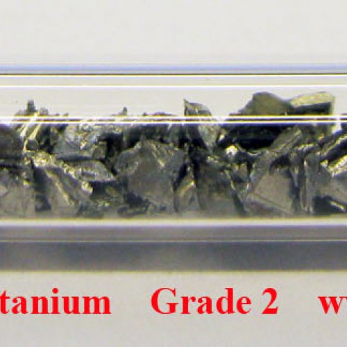 Titan - Ti - Titanium  Metal fragments of titaium.