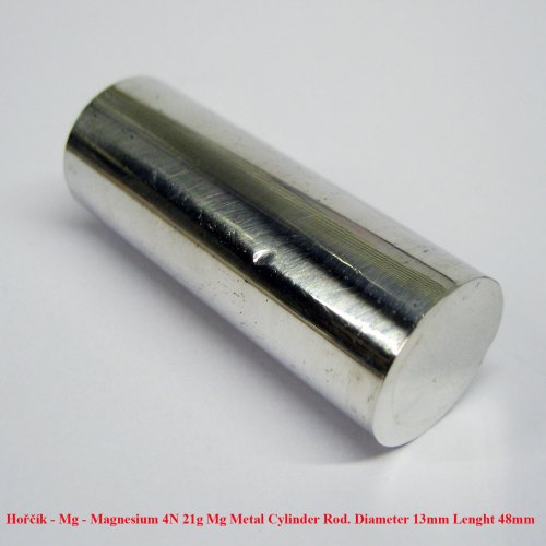 Hořčík - Mg - Magnesium 4N 21g Mg Metal Cylinder Rod. Diameter 13mm Lenght 48mm.jpg