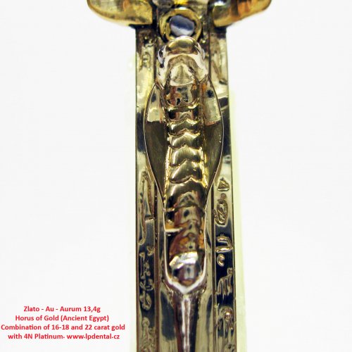 Zlato - Au - Aurum 13,4g Horus of Gold Combination of 16-18 and 22 carat gold with 4N Platinum. 6.jp
