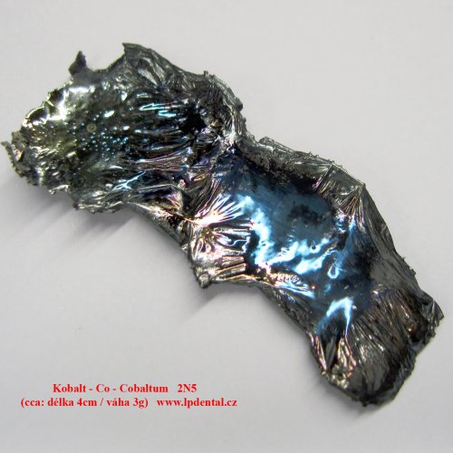 Kobalt - Co - Cobaltum   2N5 Cobalt  melted by electromagnetic induction.Colored.