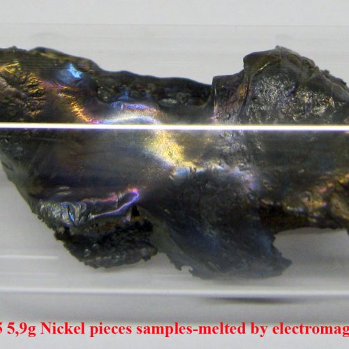 Nikl - Ni - Niccolum 3N5 5,9g Nickel pieces samples-melted by electromagnetic induction-colored.jpg