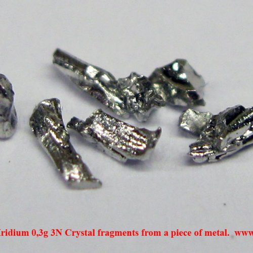 Iridium-Ir-Iridium 0,3g 3N Crystal fragments from a piece of metal. 4.jpg