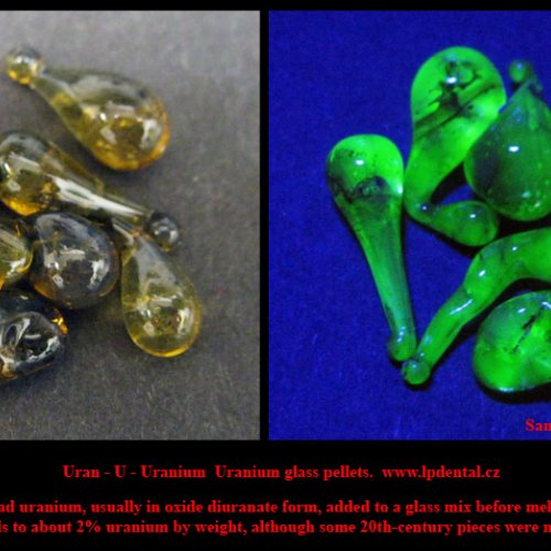 Uran - U - Uranium  Uranium glass pellets..jpg