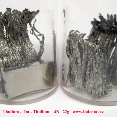 Thulium - Tm - Thulium Metal sublimed dendritic sample. Metal machined piece.