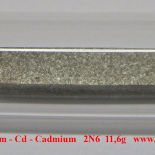 Kadmium - Cd - Cadmium 2N6 11,6g. Cd etched sample. Metal machined piece.