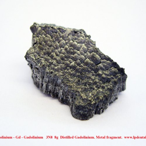 Gadolinium - Gd - Gadolinium   3N8  8g  Distilled Gadolinium. Metal fragment..jpg