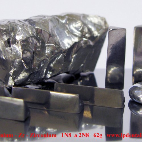 Zirkonium - Zr - Zirconium  Crystalline bar of zirconium. Metal machined pieces.Pellet arc melt 