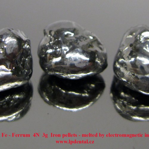 Železo - Fe - Ferrum  4N  3g  Iron pellets - melted by electromagnetic induction..jpg