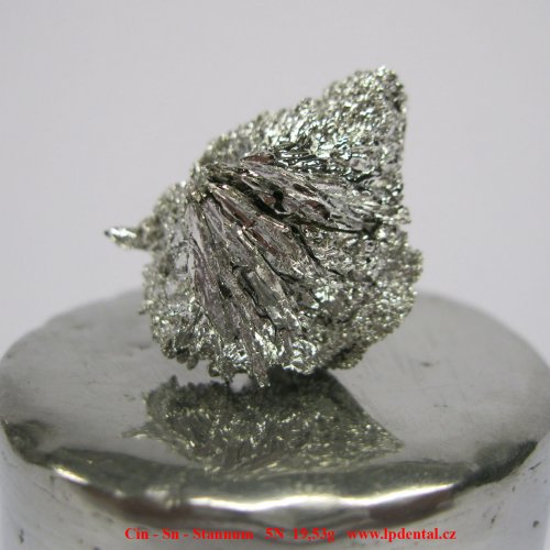 Cín - Sn - Stannum  Tin Metal Cylinder/Metal crystalline sample