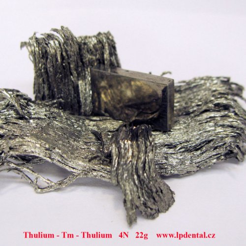 Thulium - Tm - Thulium Metal sublimed dendritic sample. Metal machined piece.