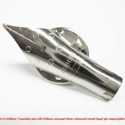 Iridium-Ir-Iridium  Fountain pen nib Iridium unusual silver coloured metal lapel pin  3.jpg