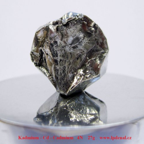 Kadmium - Cd - Cadmium  Metal ingot forget piece-glossy sufrace. Metal Cylinder Rod