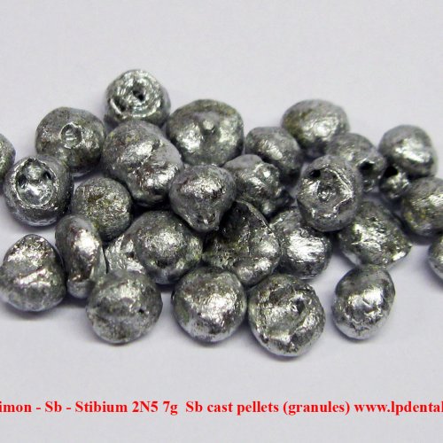 Antimon - Sb - Stibium 2N5 7g  Sb cast pellets (granules) 2.jpg