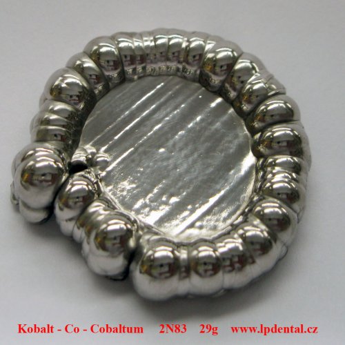 Kobalt - Co - Cobaltum  Pure cobaltum button, obtained by electrolysis, about 29 grams