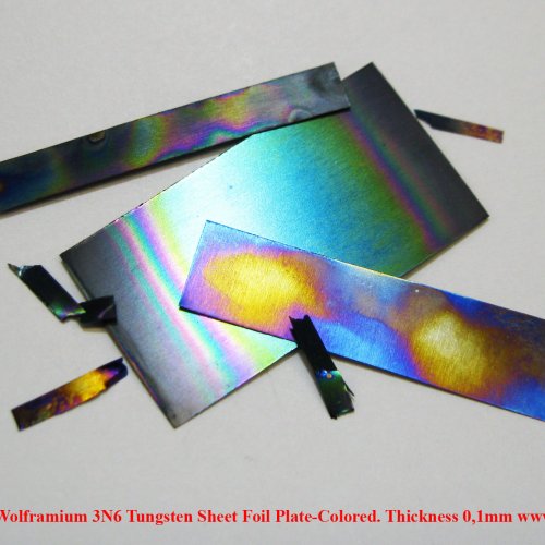Wolfram-W-Wolframium 3N6 Tungsten Sheet Foil Plate-Colored. Thickness 0,1mm.jpg