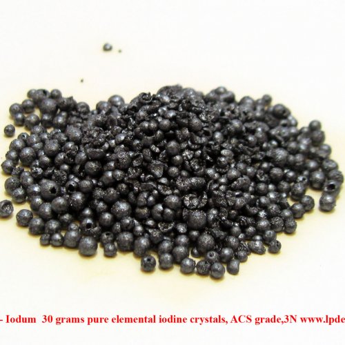 Jod - I - Iodum  30 grams pure elemental iodine crystals, ACS grade,3N.jpg