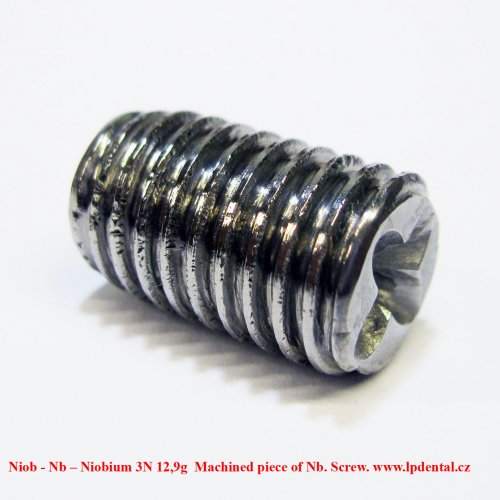 Niob - Nb – Niobium 3N 12,9g  Machined piece of Nb. Screw. 2.jpg