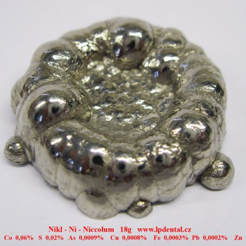 Nikl - Ni - Niccolum. Pure nickel button, obtained by electrolysis, about 18 grams.jpg.jpg